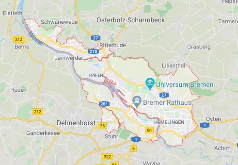Landkarte Bremen