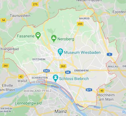Landkarte Wiesbaden