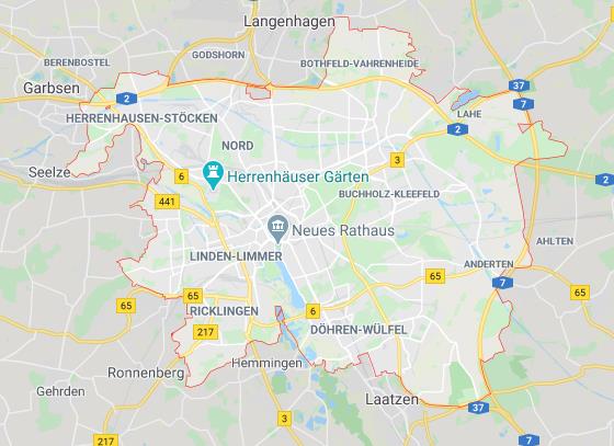 Landkarte Hannover
